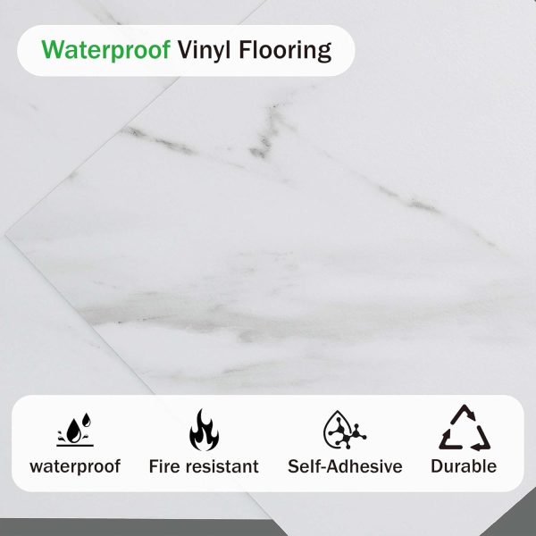 36 Pieces Vinyl Flooring Peel and Stick Floor Tile Self Adhesive Flooring Tiles 12" x 12" DIY Flooring for Office Kitchen Living Room - Image 32