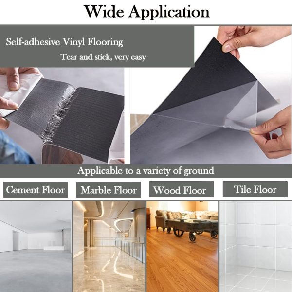 30 PCS 12 * 12 inch 1.5mm Thick Peel and Stick Vinyl Floor Tile, Self-Adhesive Tile Flooring for Bathroom, Livingroom, Kitchen and Renter's House Black Color - Image 14