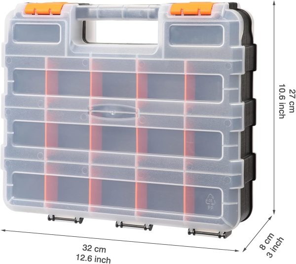 CASOMAN Hardware & Parts Organizers, 4 Piece Set Toolbox, Compartment Small Parts Organizer, Versatile and Durable Storage Tool Box - Image 16