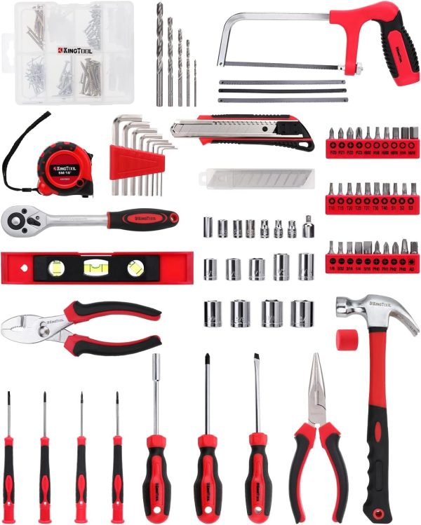 KingTool Home Tool Set Kit - 286 PCS Home Auto Repair Tool Kit with Rolling Tool Box, Mechanic Tool Sets with 21V Max Cordless Power drill, Perfect for Homeowner, Diyer, Handyman - Image 12