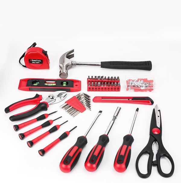 KingTool Home Tool Set Kit - 286 PCS Home Auto Repair Tool Kit with Rolling Tool Box, Mechanic Tool Sets with 21V Max Cordless Power drill, Perfect for Homeowner, Diyer, Handyman - Image 23