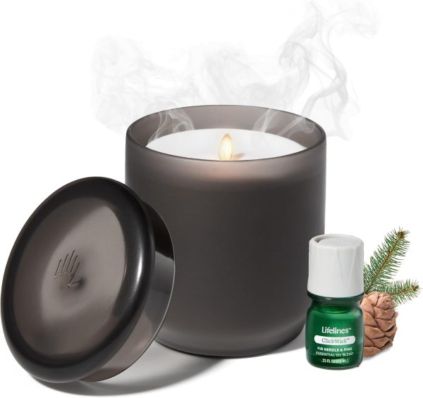 Lifelines Flameless Candle Aromatherapy Essential Oil Diffuser with ClickWick Essential Oil Blend - Cordless & Waterless Diffuser for Home - Scented Electric Candles Blow Out Flame - Green Bubble - Image 16