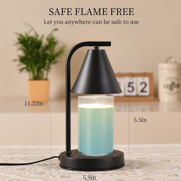 Candle Warmer Lamp, Electric Candle Lamp Warmer for Mom Women House Warming Gifts New Home Bedroom Decor Dimmable Wax Melt Warmer for Scented Wax with 2 Bulbs, Jar Candles (Black) - Image 8