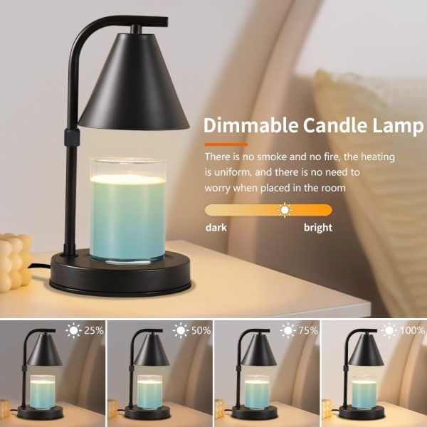 Candle Warmer Lamp, Electric Candle Lamp Warmer for Mom Women House Warming Gifts New Home Bedroom Decor Dimmable Wax Melt Warmer for Scented Wax with 2 Bulbs, Jar Candles (Black) - Image 19