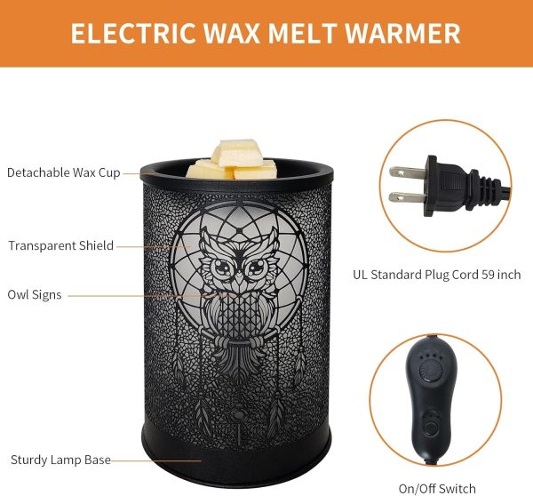 LIFFY Wax Melt Warmer for Scented Wax, Owl Warmer Scented Melter, Candle Wax Burner Warmer, Fragrance Warmer LED Light, Smokeless Wax Melting, Aromatherapy Essential Oil Diffuser & Night Light - Image 6