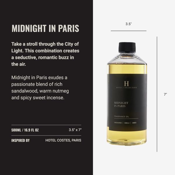 Hotel Collection - Midnight in Paris - Essential Oil Scent - Luxury Hotel Inspired Aromatherapy Scent Diffuser Oil - Lemon, Bergamot, Jasmine, Marine, Amber, Musk - for Essential Oil Diffusers - 500mL - Image 4