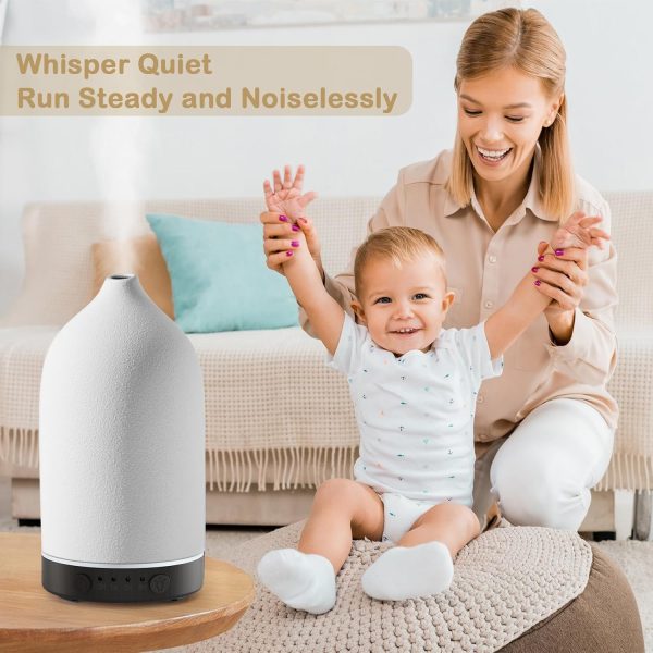 Diffuserlove Ceramic Diffuser 160ML Essential Oil Diffusers Aromatherapy Essential Oil Diffuser for Room Air Diffuser for Home Bedroom Stone Diffuser White (Size:6.8" H x 3.6" W) - Image 13