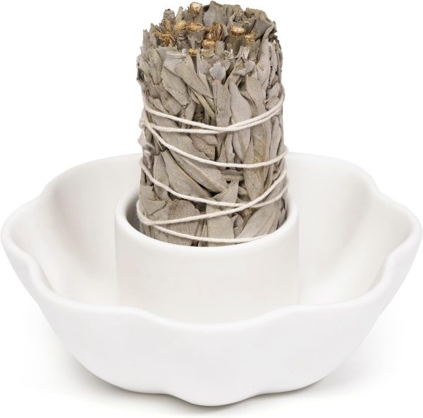 Sage Holder, White Sage Burner, Smudge Bowl, Palo Santo Holder, Incense Holder, Incense Holder Bundle, Sage Holder for White Sage Bundle and Palo Santo (Sage Not Included) - Image 9