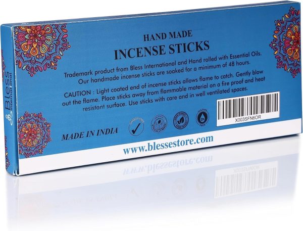 Bless-Frankincense-and-Myrrh 100%-Natural-Handmade-Hand-Dipped-Incense-Sticks Organic-Chemicals-Free for-Purification-Relaxation-Positivity-Yoga-Meditation The-Best-Woods-Scent (500 Sticks (750GM)) - Image 201