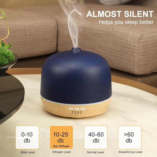 Ceramic Essential Oil Diffusers for Home Large Room, Aromatherapy Scent Air Diffuser Ultrasonic Aroma Defusers 500ml with TimedBlack- C - Image 23