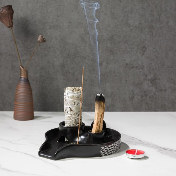 Palo Santo Sticks Holder, Sage and Palo Santo Holder, Black Sage and Incense Holder, Palo Santo Holder Black, Palo Santo Burner, Sage Holder Sticks for Burning, Sage Holder with Handle - Image 4