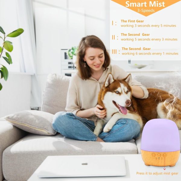 Essential Oil Diffuser, Waterless Diffuser 3-Speed Smart Mist Aromatherapy Diffuser with Light, AGEMANY Oil Diffuser Refillable Pure Fragrance Oil Small Aroma Scent Diffuser for Home Bedroom Office - Image 3