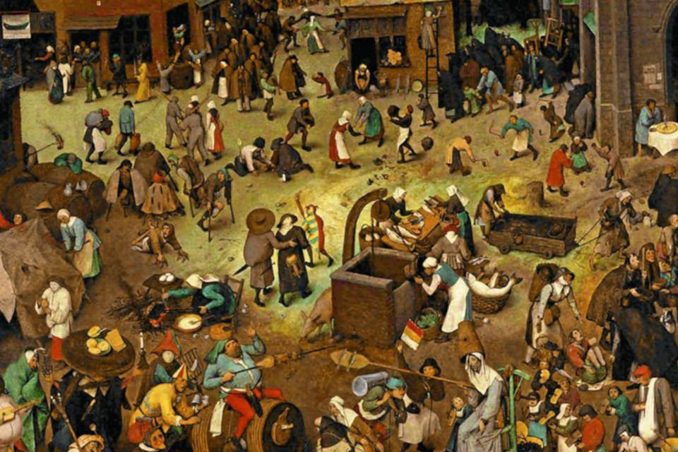 Картина Питера Брейгеля /Pieter Brueghel "Битва Масленицы и Поста, 1559