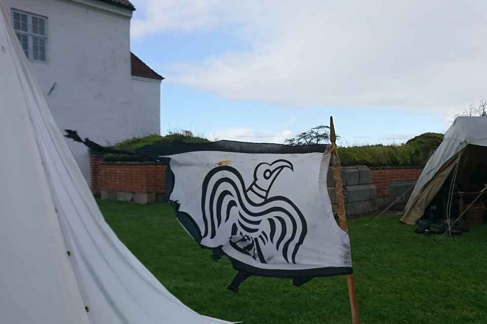  Треугольный флаг Danibrоk с вороном белого цвета