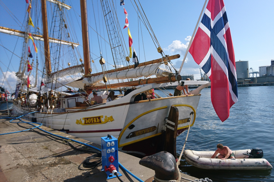 Норвежский парусник Loyal. Фото 2 авг. 2019, порт г. Орхус / Aarhus, Дания