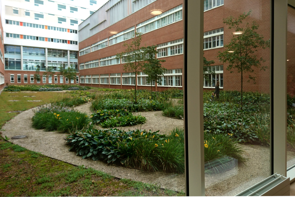 Вид на внутренний садик в 1-го этажа. Фото 1 сент. 2019, г. Орхус / Aarhus N, Дан