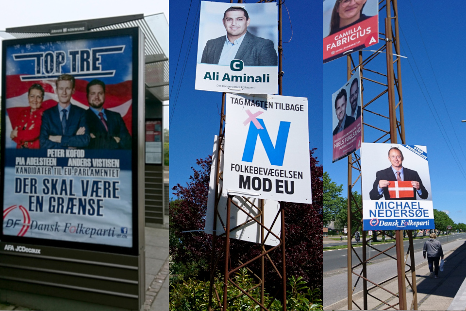 Предвыборные плакаты в парламент Евросоюза и Фолькетинг