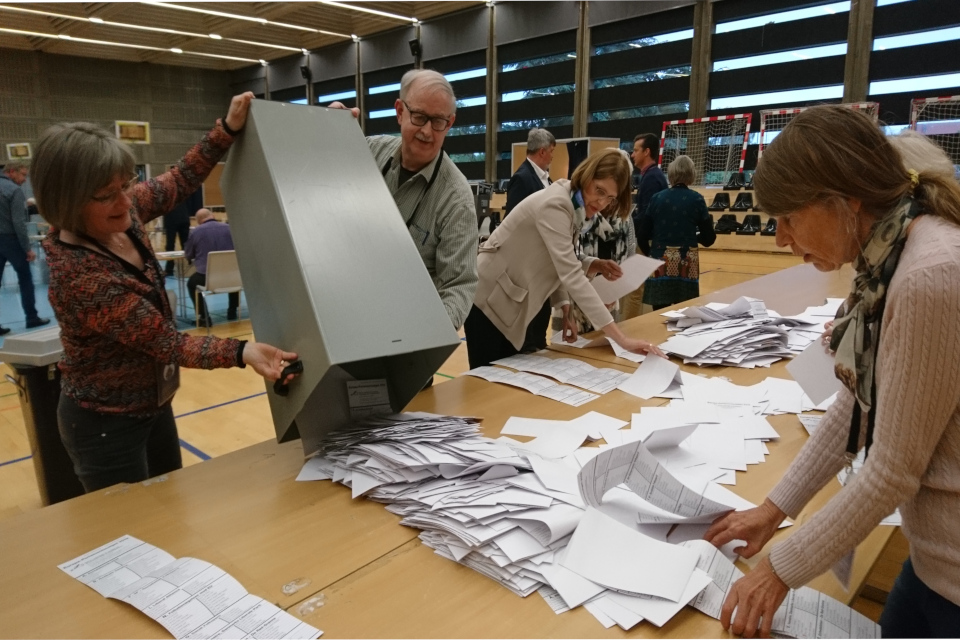 Подсчет голосов после окончания времени голосования, Дания