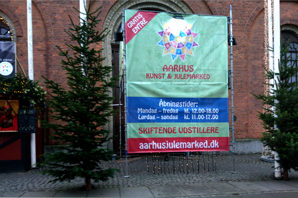 Объявление про Рождественский базар в Ридехусет Орхус, Дания. Фото 12 дек. 2019