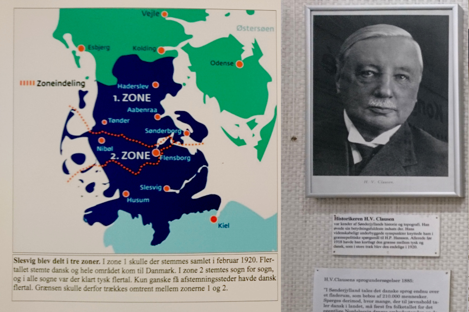 Карта с двумя зонами, в которых проходило голосование в 1920 году (слева).