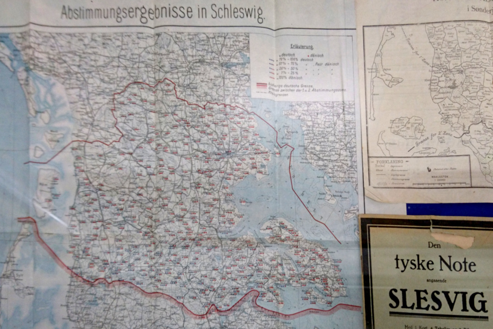 Карта с результатами голосования в первой зоне Шлезвиг