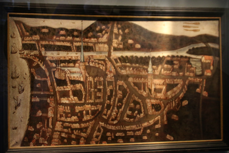 Самая первая известная иллюстрированная карта г. Орхуса, около 1640 г