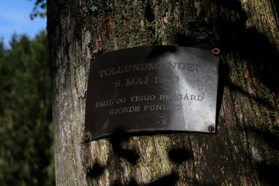 Металлическая табличка на месте находки человека из Толлунда