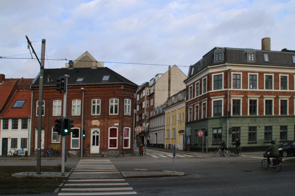 Викинги на светофорах в Орхусе на улице Nørreport