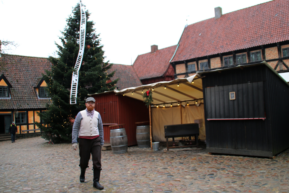 Рождественская елка с лестницей Иакова на площади Старого Города, г. Орхус