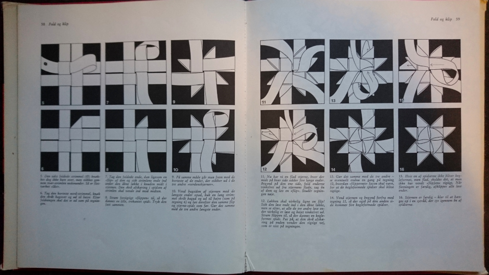 Схема плетения рождественской звезды в книге "Идеи для Рождества", изданной в 1971 году