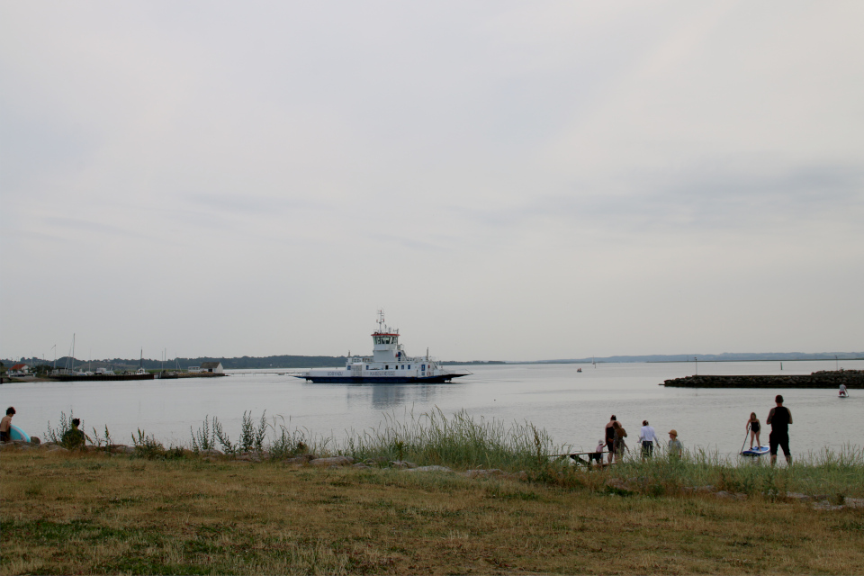 Кабельный паром. Фьорд Рандерс. Удбюхой (Udbyhøj, Havndal), Дания. Фото 28 июля 2021 