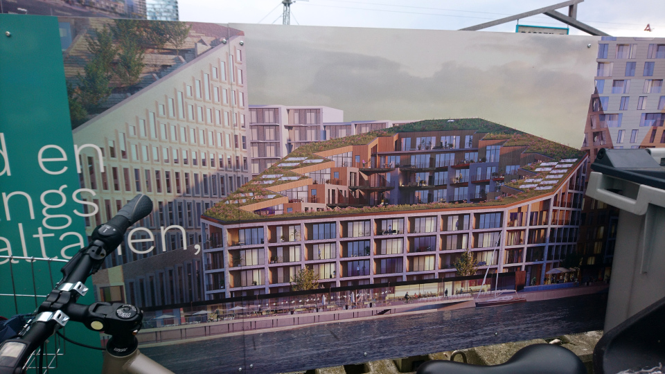 Реклама. Дом с зеленой крышей. Орхус Доклендс (Aarhus Ø), Дания 29 сентября 2021