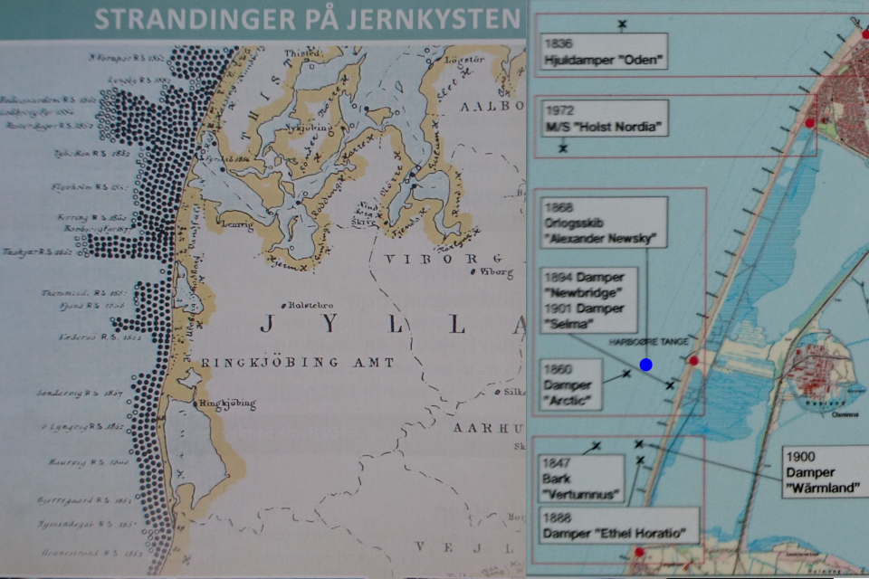 Александр Невский фрегат место кораблекрушения, Strandinger på jernkyste . Тюборён (Thyborøn), Дания. Фото 25 сент. 2021