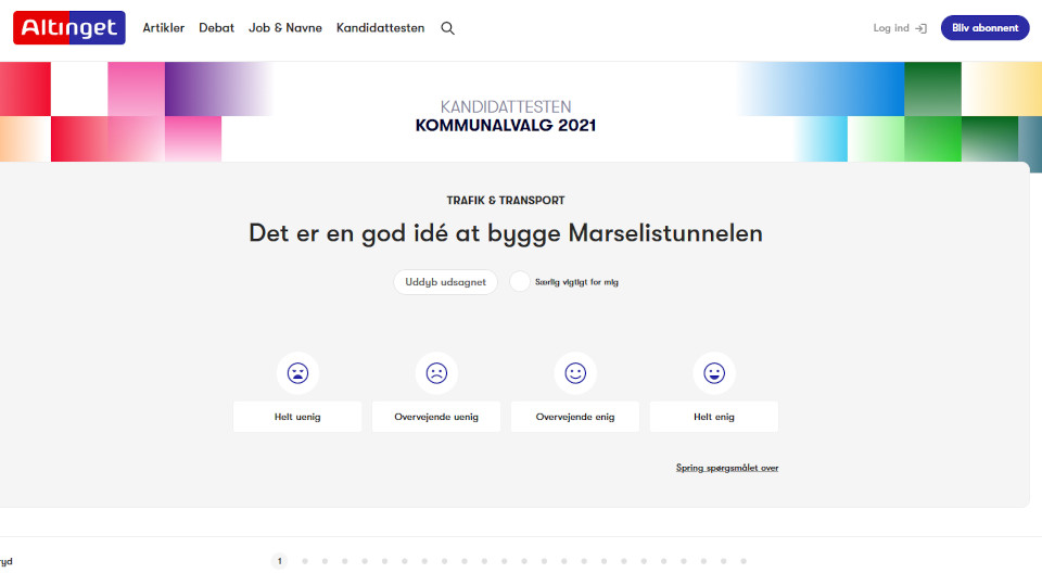 Выборы в 2021 в Дании. Скриншот теста кандидатов - вопросы. 14 нояб. 2021
