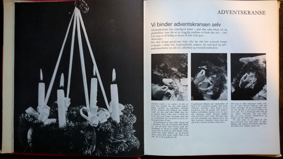 Самодельный венок Адвента в книжке "Идеи для Рождества" 1971 года