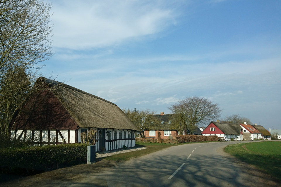 Соломенные крыши. Фахверк, остров Алрё (Alrø), Дания. 13 апр. 2022