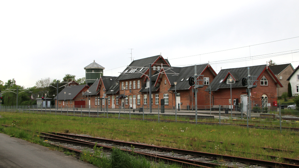 Ж/д станция, Рюомгорд (Ryomgård), Дания. 16 мая 2022
