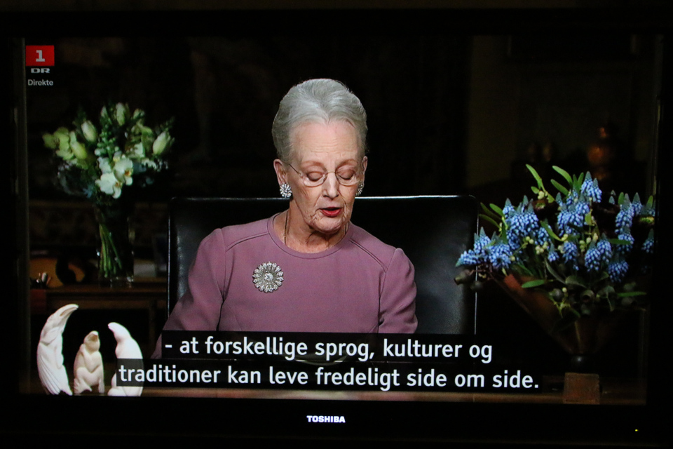 Новогоднее выступление королевы Маргрете 2 по ТВ, Дания. 31 дек. 2022