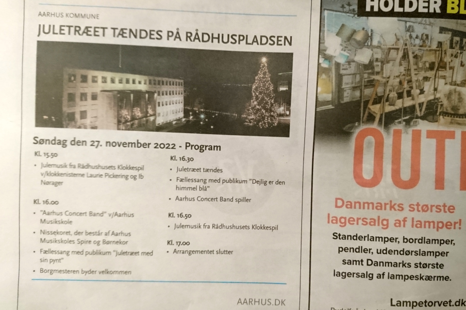 Рождественские елки anno 2022, Århus Onsdag, 25 нояб. 2022
