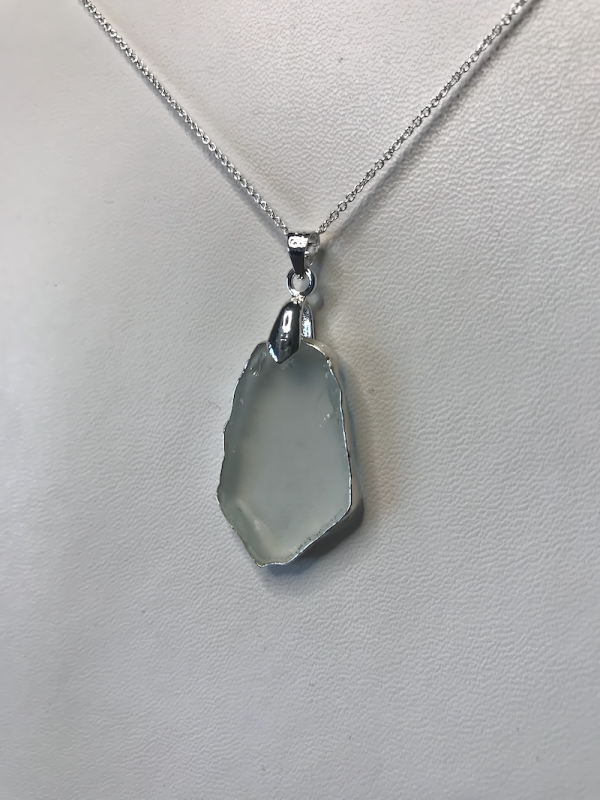 Translucent sea glass pendant Necklace.