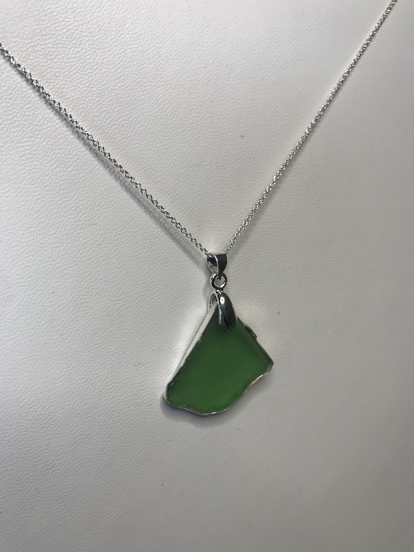 Green Emerald sea glass Necklaces.