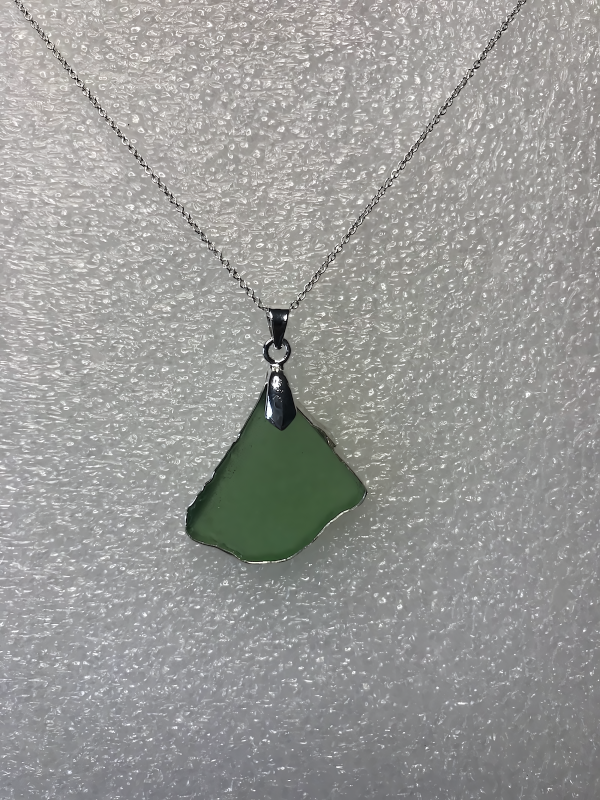 Green Emerald sea glass Necklaces.