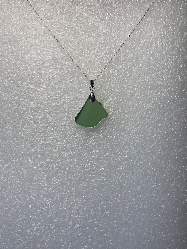 Green Emerald sea glass Necklaces.