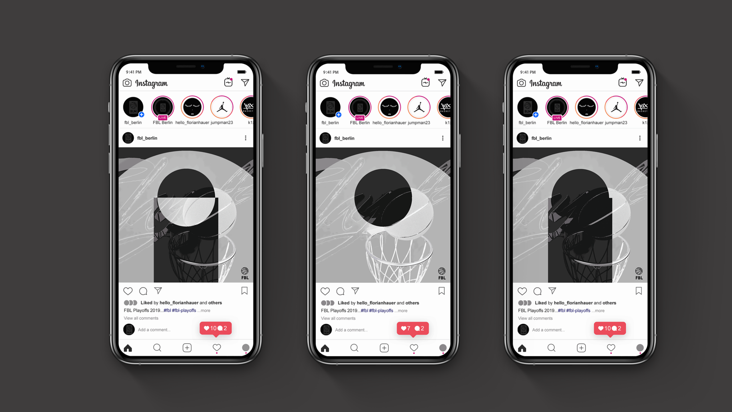 Social Media Posts for FBL Freizeit Basketball Liga 