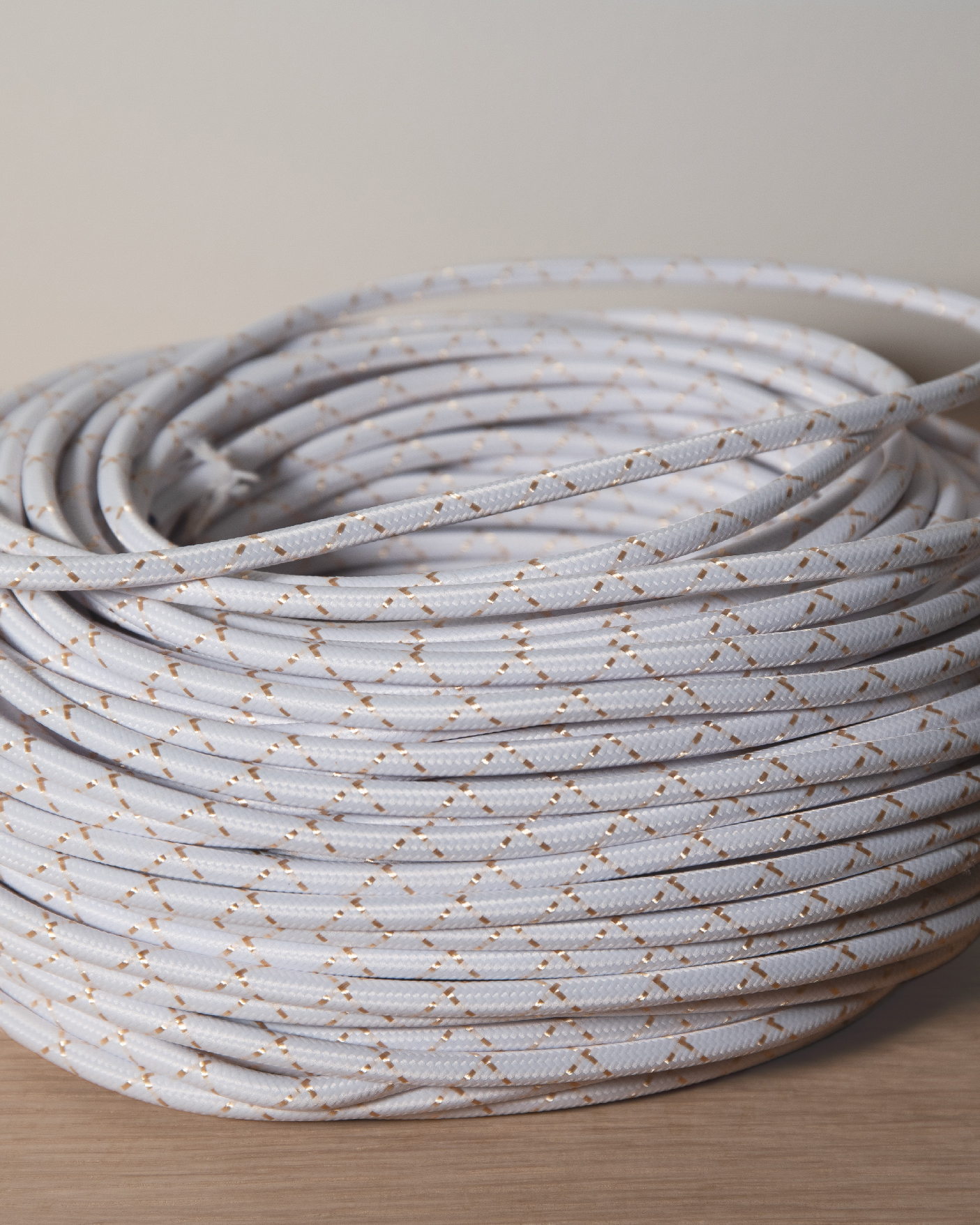 cord, pendant, white & brass, oak