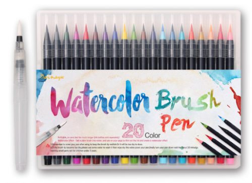 Watercolor brush pens