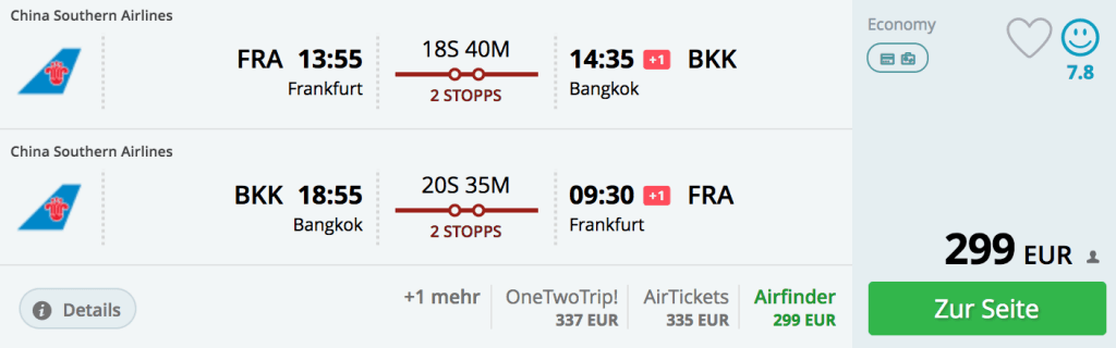 Für 299 Euro nach Thailand