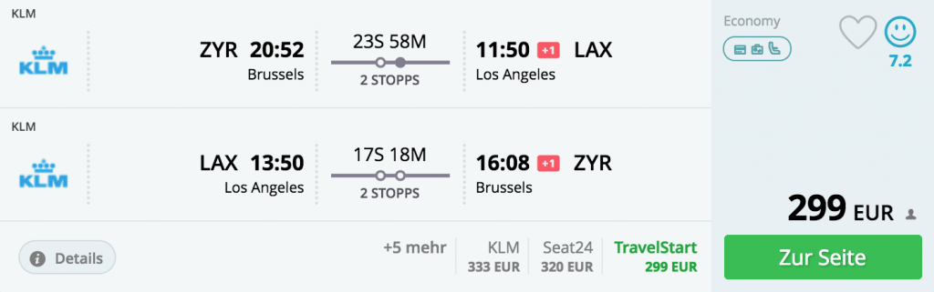 Brüssel - Los Angeles nur 299 Euro