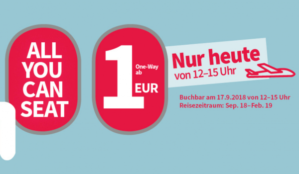 Nur heute: Laudamotion-Flüge für 1 €!