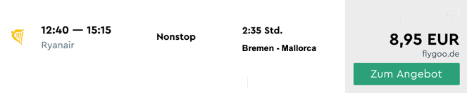 Bremen Mallorca für nur 8 Euro